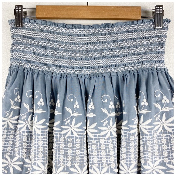 LoveShackFancy Beach Mini Skirt‎ in Denim Size 0/XS - Picture 8 of 11